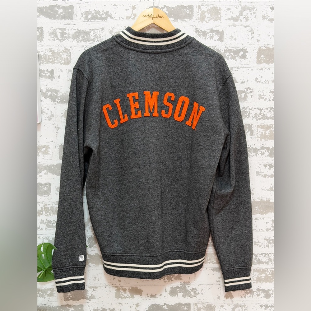 Tailgate Clothing Company Clemson Retro Varsity Jacket Dark Gray Size L NWT RARE - Picture 5 of 9